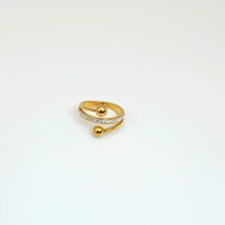 Ring Stainless steel with Zircon